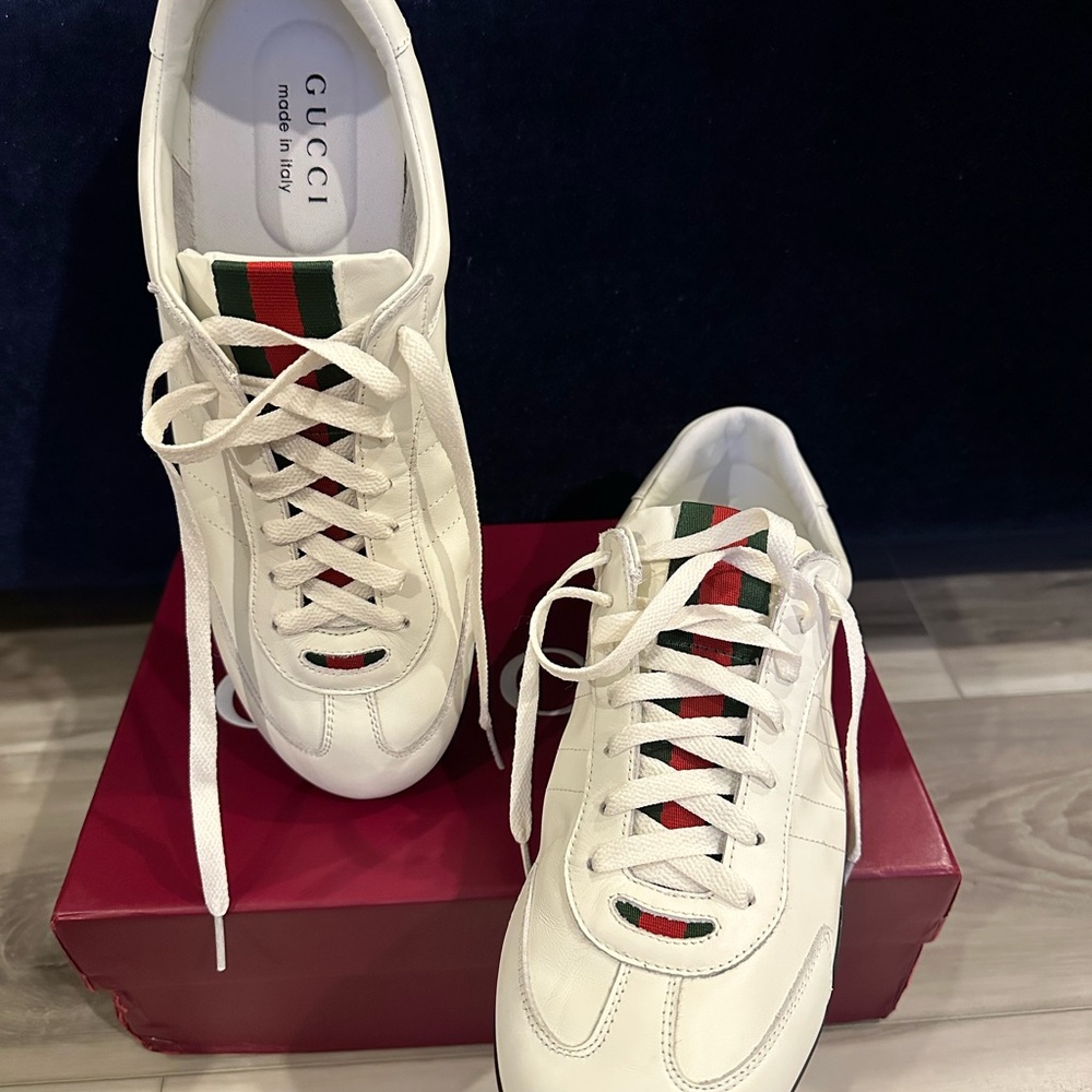 Men’s Gucci Shift Sneakers White Leather